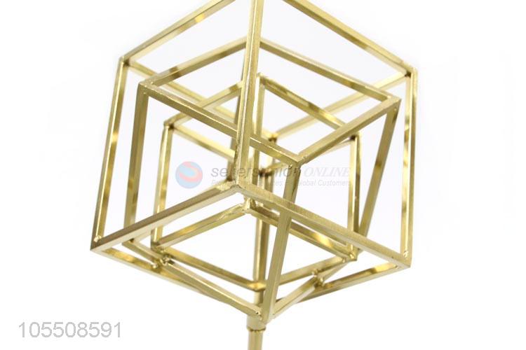 High quality golden 3D geometric iron furnishing article decoration craft