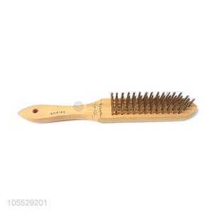 Latest design wooden handle steel wire brush rust removing brush