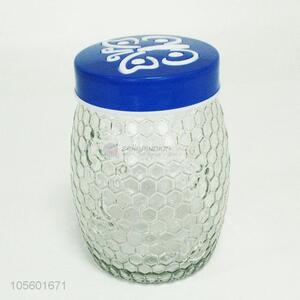 Promotional honeycomb clear glass sealed jar cookies candies jar