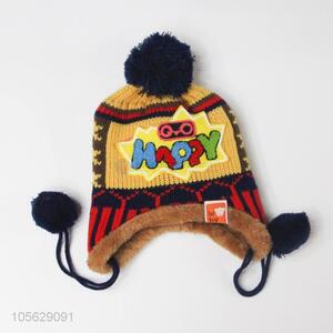 Custom Soft Warm Earmuffs Hat Kids Beanie Cap