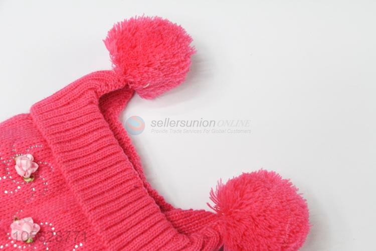 Good Sale Soft Acrylic Earmuffs Hat For Litter Girls