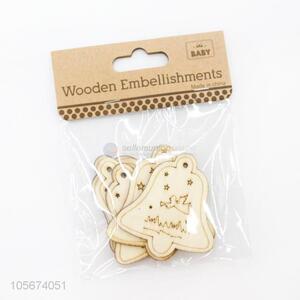 Hot Selling Bell Shape Wooden Decorative Sheet Festival Ornament