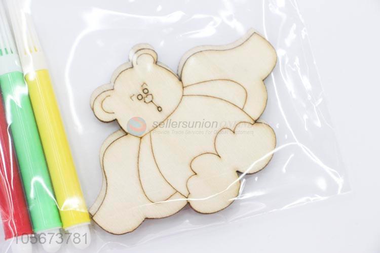 Lovely Design Bear Pattern Wooden DIY Coloring Craft Kit