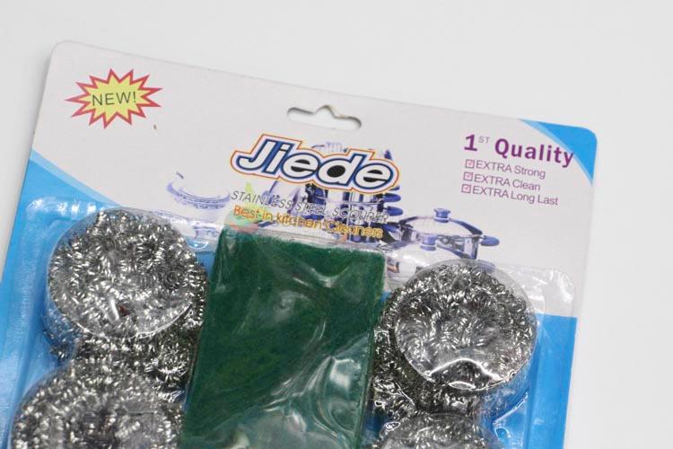 Good quality stainless steel wire clean ball and scrubbing sponges set