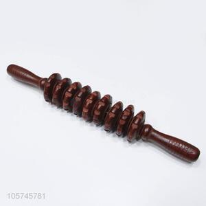 New design wooden wheel rollers stick health massage stick