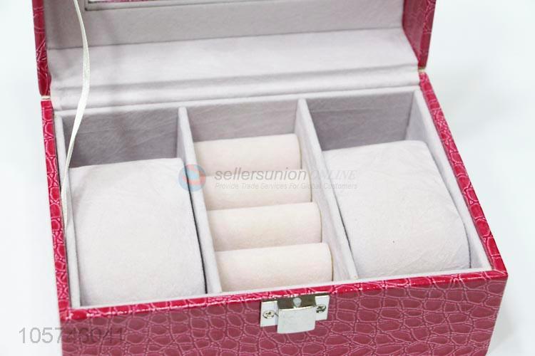 Wholesale custom fashion rectangle multi-grid pu jewelry storage box