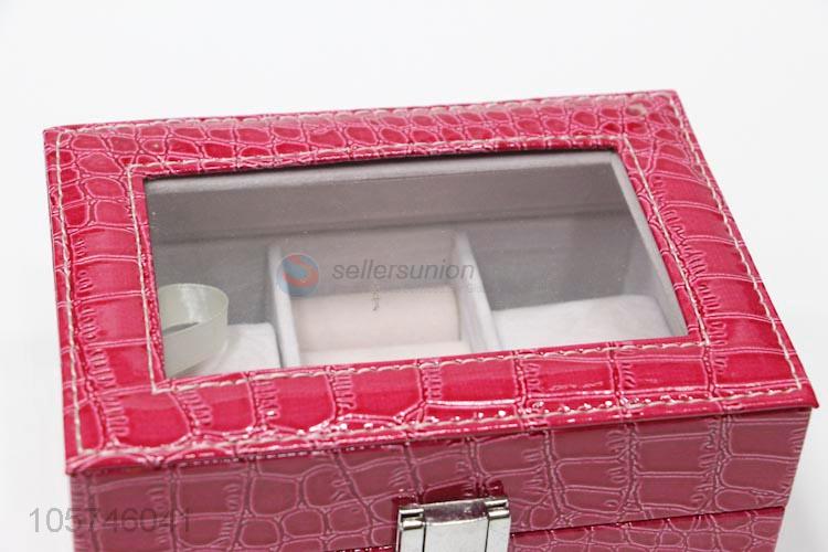 Wholesale custom fashion rectangle multi-grid pu jewelry storage box