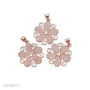 Best Quality Flower Shape Inlay Zircon Pendant Fashion Accessories