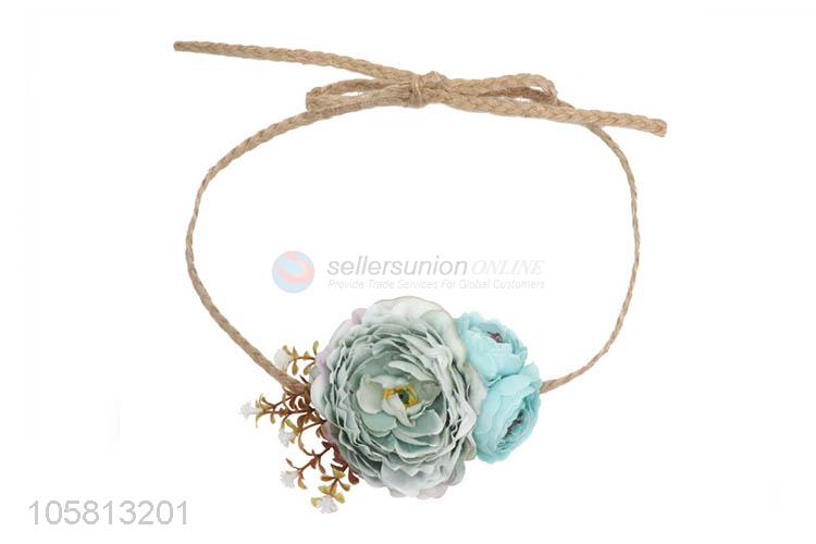 Newest Simulation Flower Hemp Rope Head Band Decorative Headwear