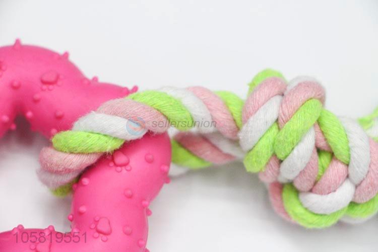 Hot Selling Colorful Cotton Rope Chew Toy For Pet