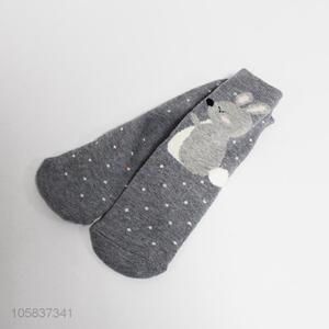 Low price cute bunny pattern women winter socks