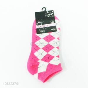 Competitive price rhombus pattern women running socks anklet socks