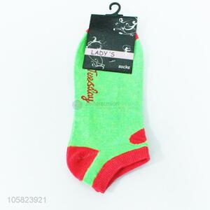 Factory price green women anklet socks for summer