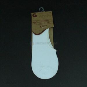 Wholesale good quality white women boat socks