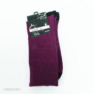 Customized purple red women winter socks long socks