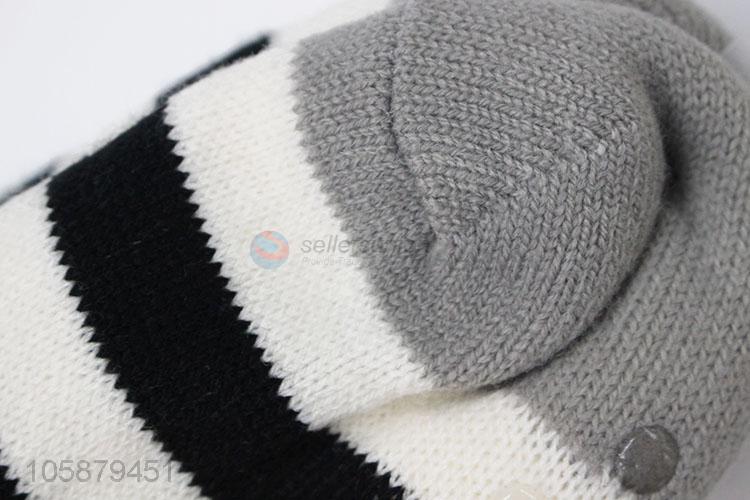 Wholesale Cheap Black and White Stripes Home Floor Thick Winter Socks