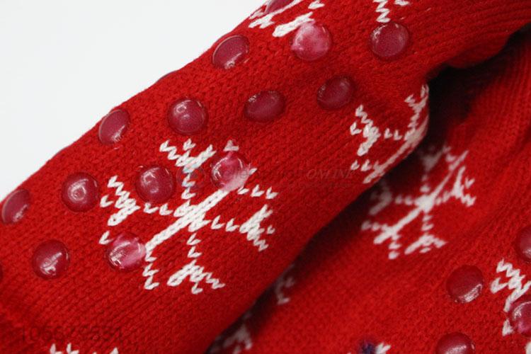 Delicate Design Snowflake Pattern Home Floor Thick Winter Indoor Socks