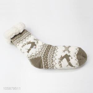 Factory Wholesale Elk Pattern  Warm Home Floor Socks Ski Socks