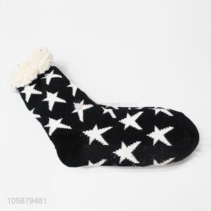 Wholesale Popular Star Pattern Winter Ski Socks Non-slip Floor Home Socks