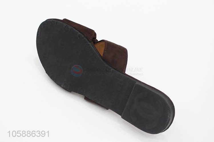 China manufacturer fashion summer outdoor faux suede laides slippers