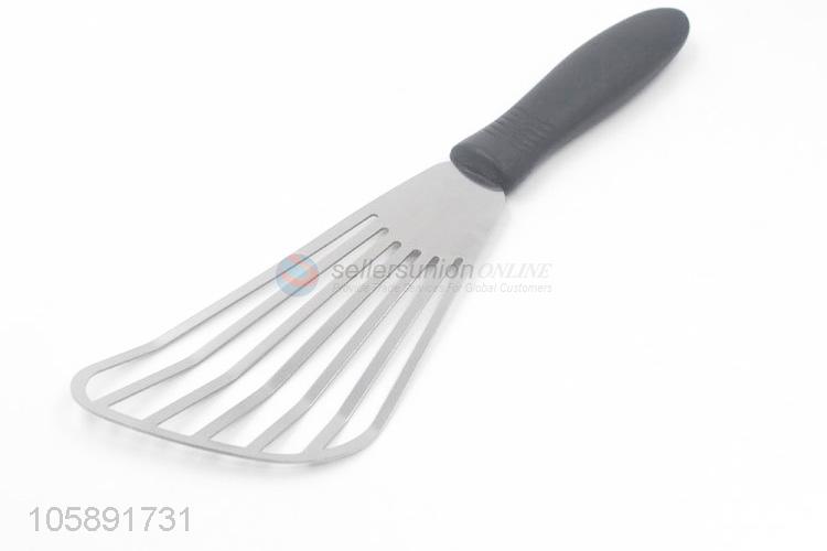 Hot sale stainless steel slotted turner with plastic handle