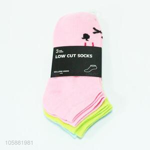 Low price 3pairs ladies low cut socks