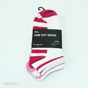 Good quality 3pairs ladies low cut socks