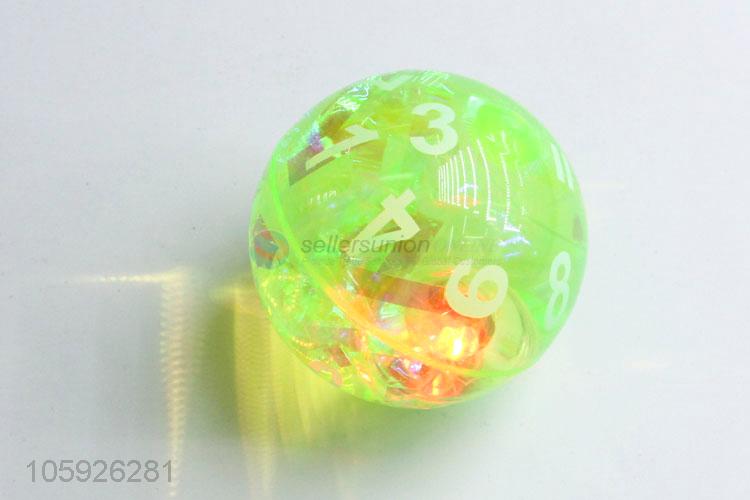 Top manufacturer kids figure printed crystal flashing light toy ball