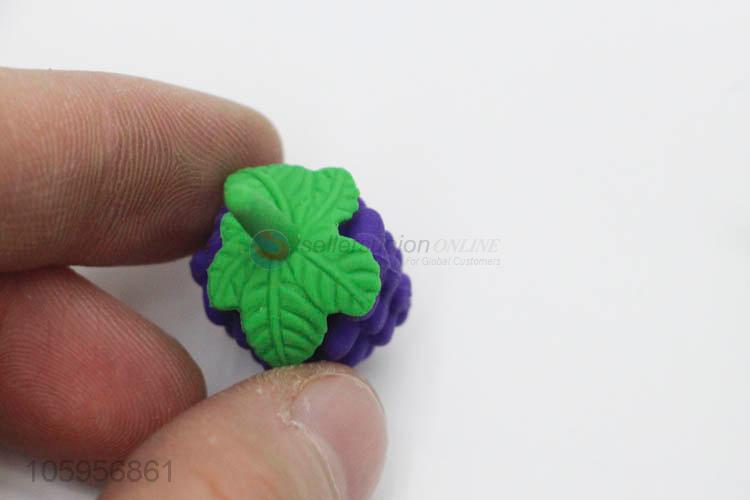 Cheap and good quality 3d fruit eraser grape shaped eraser