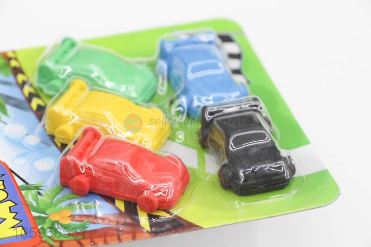 Hot sale cute cartoon car shape 3d eraser for kids