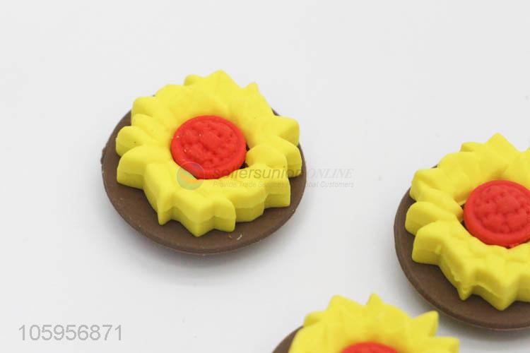 School use eco-friendly lovely cookie shape novelty erasers