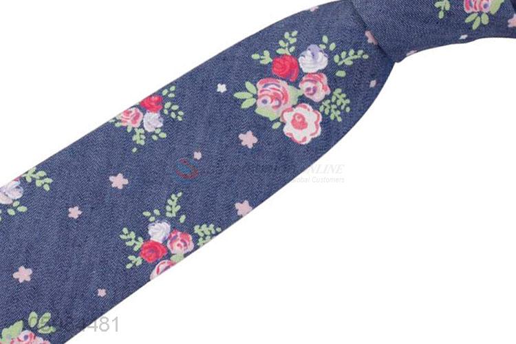 Promotional cheap fashion beautiful floral print skinny neckties