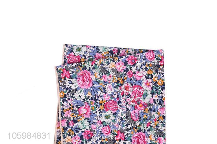 Top quality delicate floral print pocket square/handkerchief