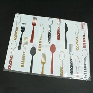 Good sale rectangle cutlery printed plastic placemat