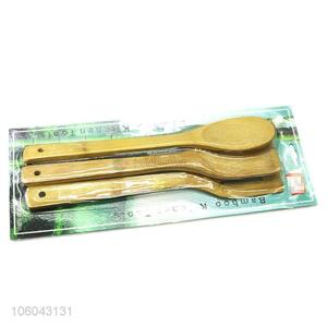 Oem factory natural bamboo kitchen turner pancake turner set