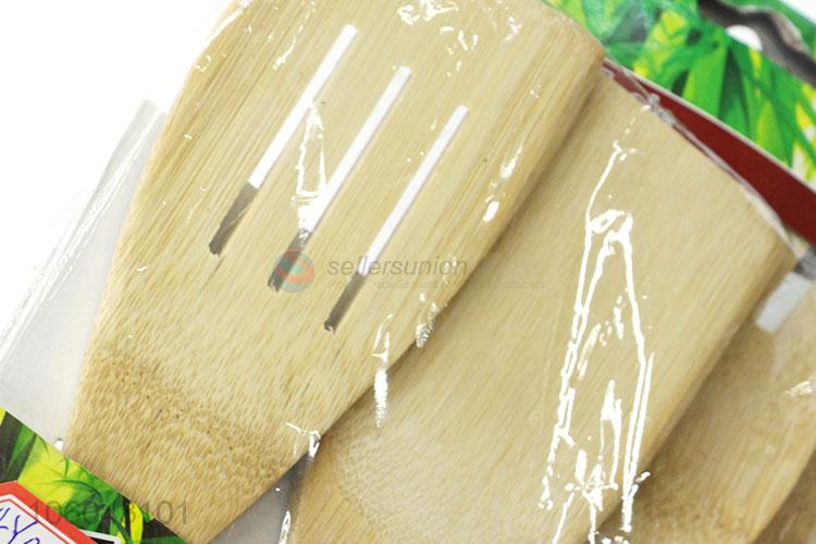 Customized natural bamboo kitchen turner pancake turner set