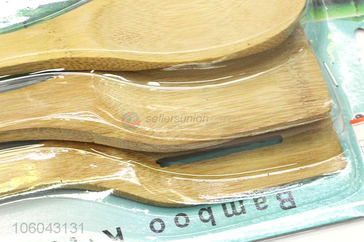 Oem factory natural bamboo kitchen turner pancake turner set