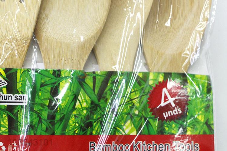 Customized natural bamboo kitchen turner pancake turner set