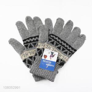 Direct price men's outdoor warm winter hand knit glove