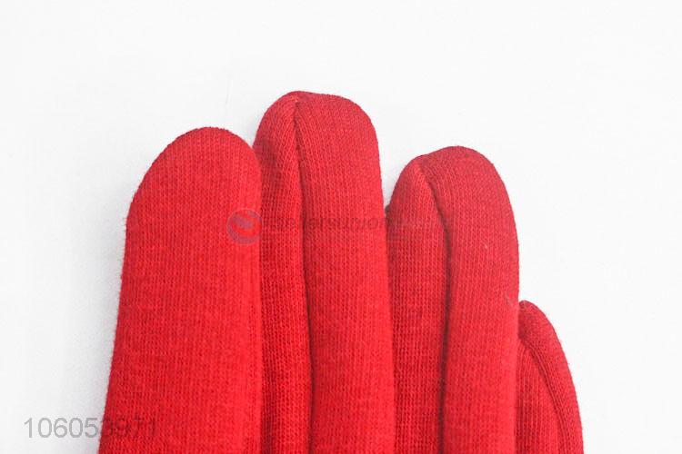 New Arrival Red Velvet Lining Winter Touch Screen Gloves For Women