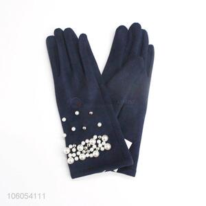 Wholesale Windproof Warm Gloves With Pearl For Women