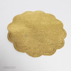 High quality flower shape gold color pvc placemat