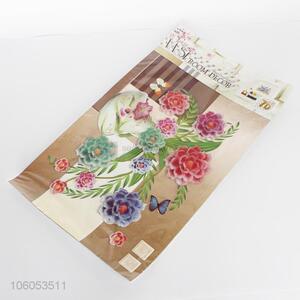 Great sales room decoration pvc flower stickers wall stickers