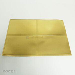 Hot selling reusable gold rectangular pvc dinning table placemats