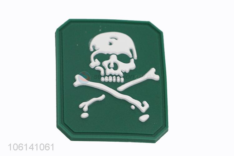 Best Sale Skull Pattern Soft Pvc Rubber Patch For Clothing Accessories