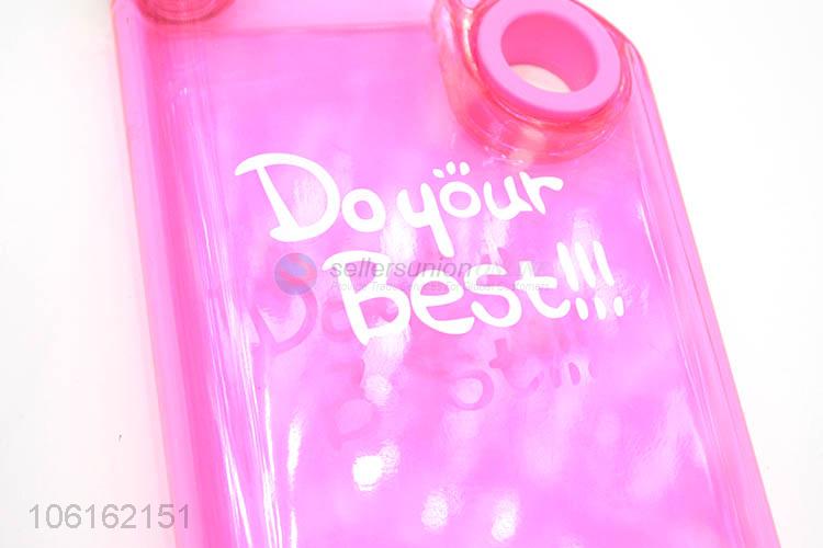 Wholesale cheap new style 380ml flat plastic water bottle