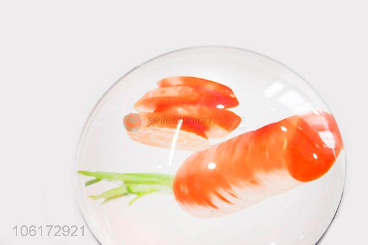 Popular design decorative carrot picture glass fridge magnet