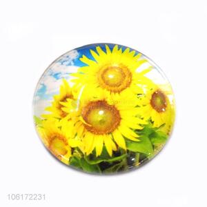 Factory sales sunflower design dome glass fridge magnet