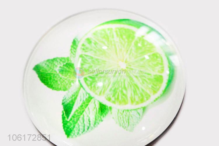 ODM factory citrus design dome glass fridge magnet