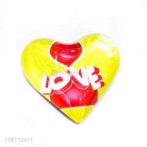 Top manufacturer good gift heart shape glass fridge magnet